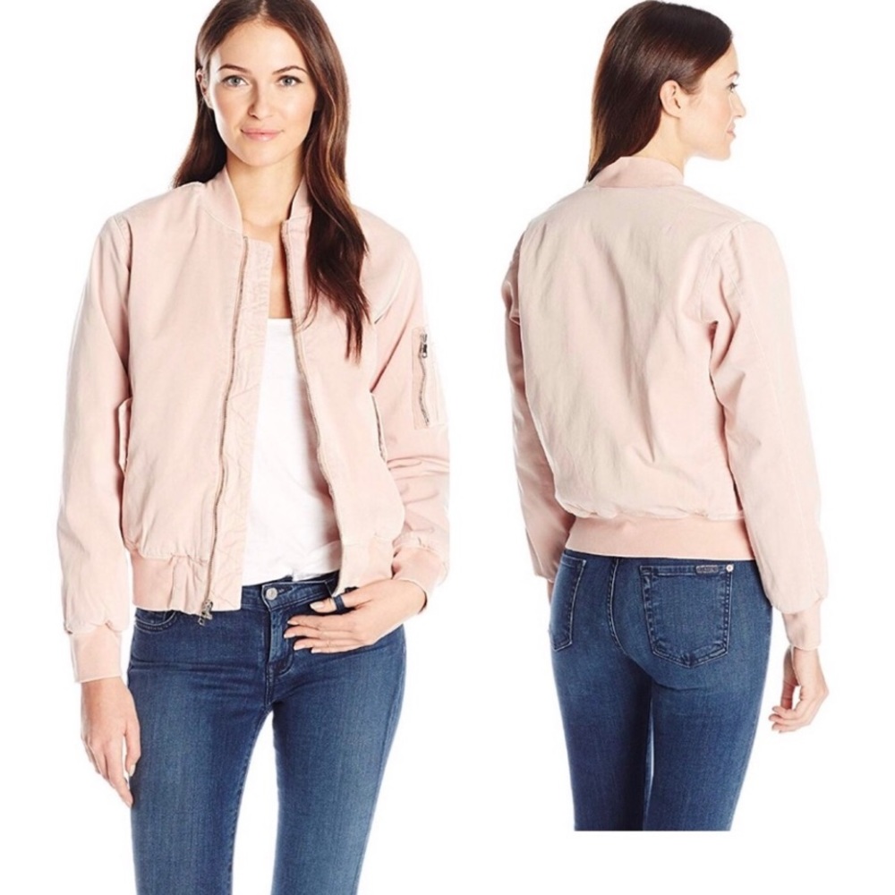 Hudson Pink Quilted Bomber Jacket